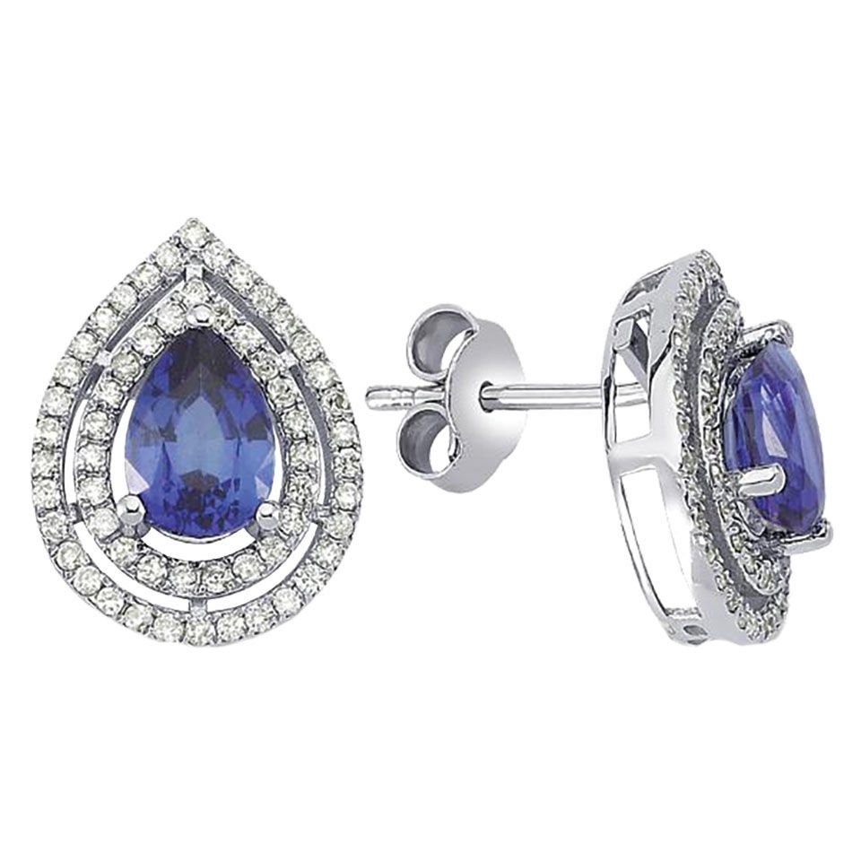 2.27 Karat Safir Pırlanta Küpe